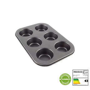 Forma Antiaderente para Cupcakes 6 unidades